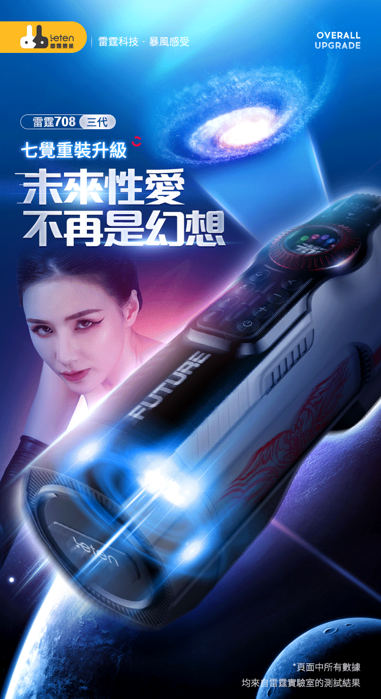 雷霆科技暴風感受雷霆708七覺重裝升級未來性愛不再是幻想FUTUREOVERALLUPGRADE*頁面中所有數據均來自雷霆實驗室的測試結果